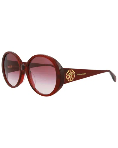 Alexander Mcqueen Women's Am0285s 57mm Sunglasses In Red
