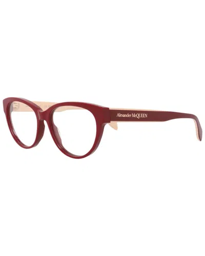 Alexander Mcqueen Women's Am0359o 52mm Optical Frames In Red