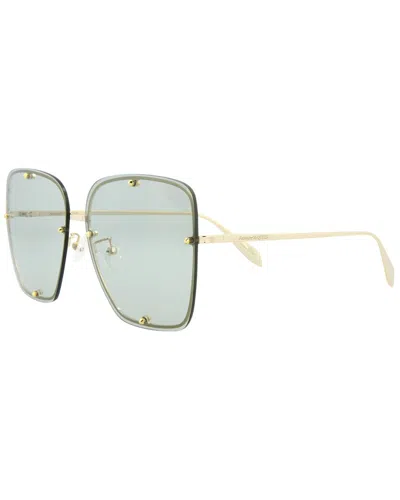Alexander Mcqueen Women's Am0364s 145mm Sunglasses In Gold
