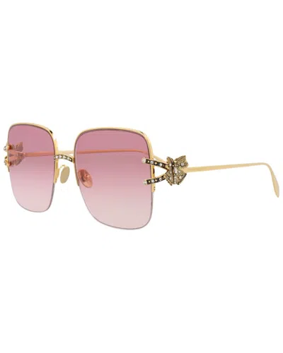 Alexander Mcqueen Women's Am0371s 57mm Sunglasses In Gold