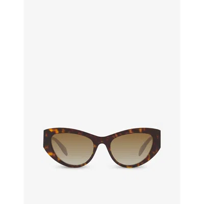 Alexander Mcqueen Womens Am0377s Cat-eye Frame Acetate Sunglasses In Brown