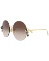 Alexander Mcqueen Women's Am0418s 62mm Sunglasses In Gold
