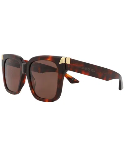 Alexander Mcqueen Women's Am0440s 53mm Sunglasses In Brown