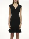 Alexander Mcqueen Women's Amq - Cap Slv Peplum Dress In Black
