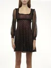 Alexander Mcqueen Women's Amq - Metal Tulle Dress In Black