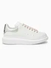 Alexander Mcqueen White And Silver Oversized Sneakers In White