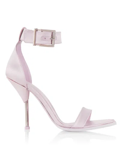 Alexander Mcqueen Women's Ankle Strap Stiletto Sandals In Pink