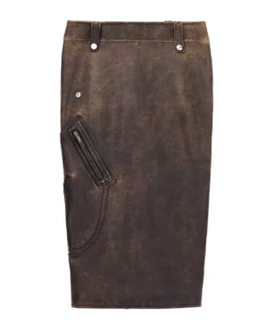 ALEXANDER MCQUEEN LEATHER PENCIL SKIRT