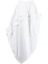 Alexander Mcqueen White Asymmetric Cotton Balloon Skirt For Women Ss23 In Opticalwhite