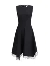 Alexander Mcqueen Women Asymmetric Midi Dress In Black