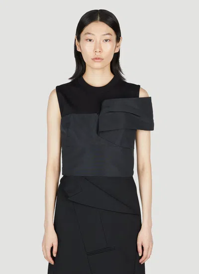 Alexander Mcqueen Women Asymmetric Top In Black