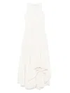 Alexander Mcqueen Women Asymmetrical Midi Dress In White