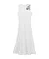 Alexander Mcqueen Mcqueen Banshee Embroidery A-line Midi Dress In Optical White