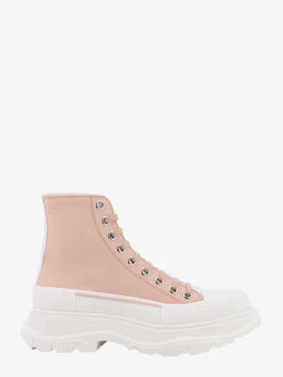 Alexander Mcqueen Women Bicolor Canvas Sneakers In Pink