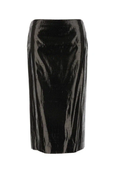 ALEXANDER MCQUEEN ALEXANDER MCQUEEN WOMEN BLACK CANVAS SKIRT
