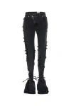 Alexander Mcqueen Flared Jeans With Unique Lace-up Detailing And High-quality Cotton Fabric In Black