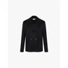 Alexander Mcqueen Womens Black Double-breasted Regular-fit Wool And Cashmere-blend Coat In Black