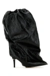 Alexander Mcqueen Elegant Black Leather Ankle Boots With 10.5 Cm Heel In Black