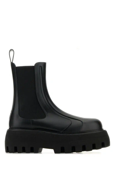 ALEXANDER MCQUEEN ALEXANDER MCQUEEN WOMEN BLACK LEATHER CHELSEA SOFA ANKLE BOOTS