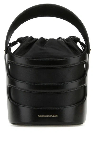 Alexander Mcqueen Women Black Leather The Rise Bucket Bag
