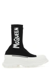 Alexander Mcqueen Tread Slick Graffiti Pull-on Boot Sneakers In Black