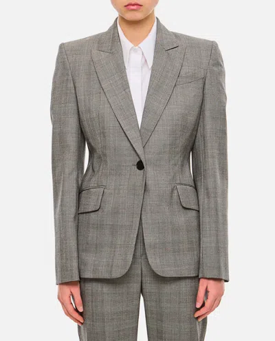 Alexander Mcqueen Women Blazer In Gray