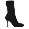Alexander Mcqueen Black Stretch Nylon Ankle Boots In Black