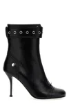 Alexander Mcqueen Heeled Biker Boots In Black