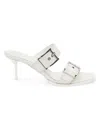 Alexander Mcqueen Women's Punk Leather Sandals In White