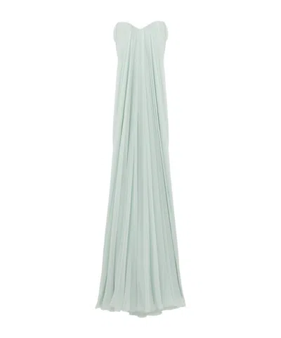 Alexander Mcqueen Women's Bustier Evening Dress In Glass In Transparent