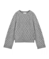 Alexander Mcqueen Cable Crew Neck Jumper In Gray