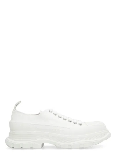 ALEXANDER MCQUEEN WOMEN'S CANVAS TREAD SLICK SNEAKERS