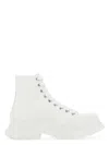 Alexander Mcqueen Tread Slick Canvas And Rubber Exaggerated-sole Ankle Boots