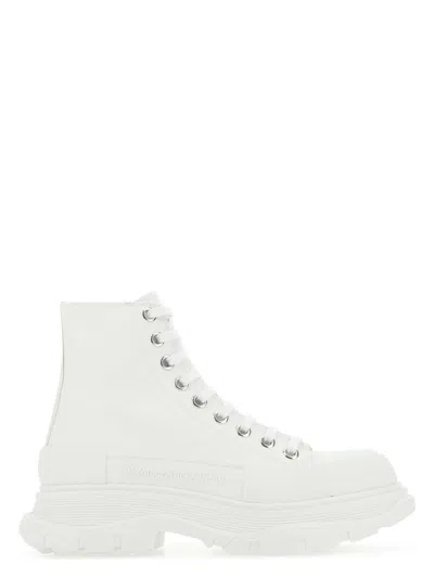 ALEXANDER MCQUEEN WOMEN'S CANVAS TREAD SLICK SNEAKERS