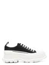 Alexander Mcqueen Black Canvas Tread Slick Sneakers In Multi
