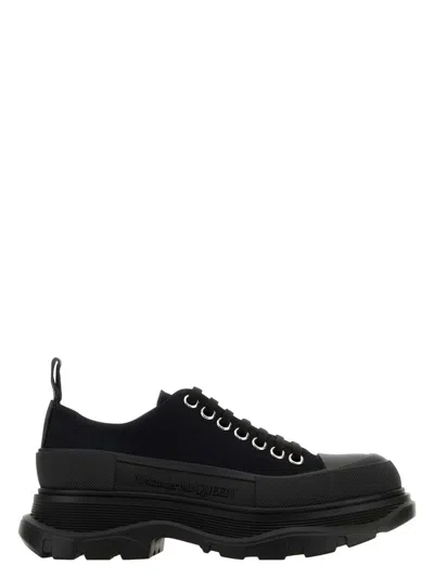 ALEXANDER MCQUEEN WOMEN'S CANVAS TREAD SLICK SNEAKERS