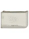 Alexander Mcqueen Women's Card Holder With Logo In Silver