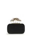 Alexander Mcqueen Women Carnation Knuckle Clutch In Black