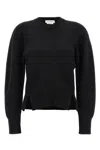 Alexander Mcqueen Chevron Corset Sweater In Wool In Black