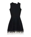 Alexander Mcqueen Black Viscose Mix Dresses In Black