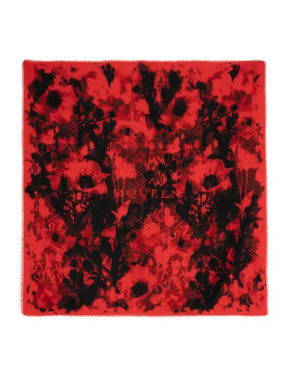 Alexander Mcqueen Women's Collage Silk Square Scarf In Red