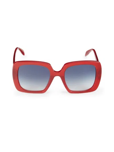 Alexander Mcqueen Women's Core 54mm Square Sunglasses In Red