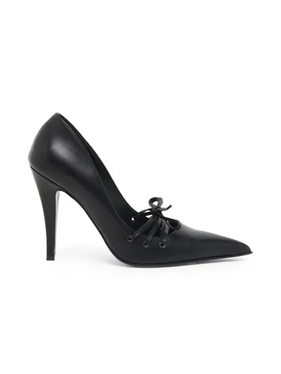 Alexander Mcqueen Women's Corset 100mm Leather Pumps In Black