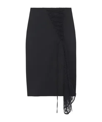 Alexander Mcqueen Women's Corset Lacing Panel Pencil Skirt In Black