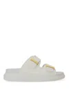 Alexander Mcqueen Hybrid Double-strap Rubber Slides In Cream