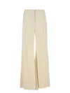 Alexander Mcqueen Women Cream Satin Wide-leg Pant