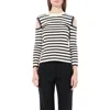 Alexander Mcqueen Women's Crew Neck Knitwear Ivory In Ivory/navy