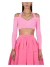 Alexander Mcqueen Cropped Shirt In Pink