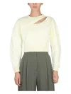 Alexander Mcqueen Cropped Cotton Knit With Ribbed Cuffs In Ivory
