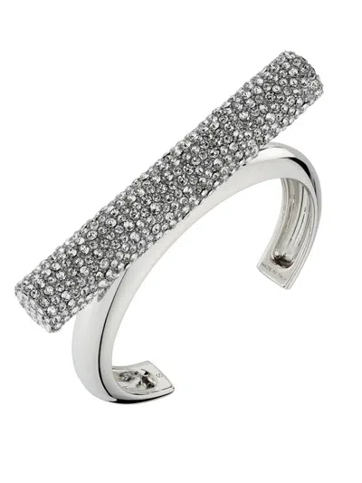 Alexander Mcqueen Women's Cross Bar Cuff Bracelet In Silver